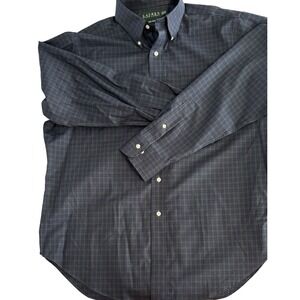 Lauren Ralph Lauren Mens Non Iron Plaid Button Down Shirt Size 16.5 34 35